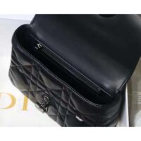 Dior Women CD Small Dior Caro Bag Black Quilted Macrocannage Calfskin (7)