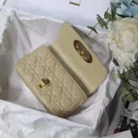 Dior Women CD Small Dior Caro Bag Ivory Supple Cannage Calfskin