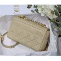 Dior Women CD Small Dior Caro Bag Ivory Supple Cannage Calfskin