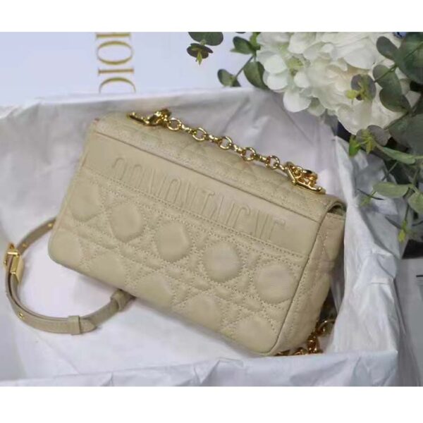 Dior Women CD Small Dior Caro Bag Ivory Supple Cannage Calfskin (6)