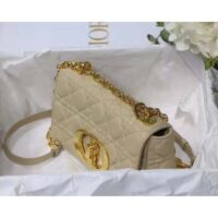 Dior Women CD Small Dior Caro Bag Ivory Supple Cannage Calfskin