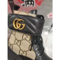 Gucci GG Women’s Ankle Boot Double G Beige Ebony Maxi GG Canvas (2)