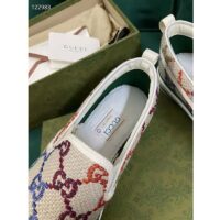 Gucci Unisex Espadrille Multicolor GG Linen Canvas Cord Platform Rubber Bottom (3)