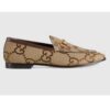 Gucci Unisex Maxi GG Jordaan Loafer Camel Ebony Maxi Canvas Canvas