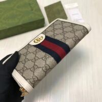 Gucci Unisex Ophidia Card Case Wallet Web Beige Ebony GG Supreme Canvas (9)