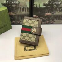 Gucci Unisex Ophidia GG Passport Case Beige Ebony GG Supreme Canvas (6)