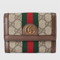 Gucci Unisex Ophidia GG Wallet Beige Ebony GG Supreme Canvas (5)