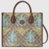 Gucci Unisex Tiger GG Small Tote Bag Blue Beige Ebony GG Supreme Canvas