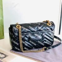 Gucci Women The Hacker Project Small Dionysus Bag Black Balenciaga Print Black Leather (2)