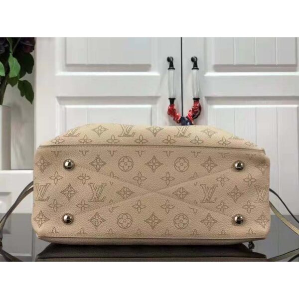 Louis Vuitton LV Women Bella Tote Crème Beige Mahina Perforated Calfskin Calf ( (3)