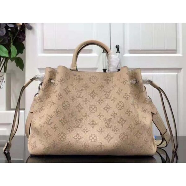 Louis Vuitton LV Women Bella Tote Crème Beige Mahina Perforated Calfskin Calf ( (5)