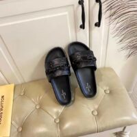 Louis Vuitton Unisex Sunset Flat Comfort Mule Black Monogram Embossed Calf Leather (4)