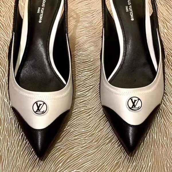 Louis Vuitton Women Archlight Slingback Pump White Technical Satin Calf Leather (1)