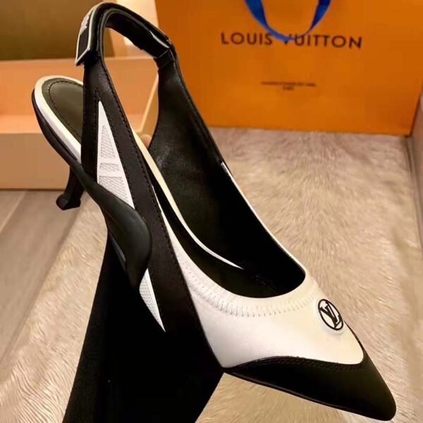 Louis Vuitton Women Archlight Slingback Pump White Technical Satin Calf Leather (11)