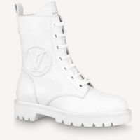 Louis Vuitton Women Territory Flat Ranger White Calf Leather LV Circle (3)