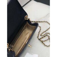 Chanel Women Mini Flap Bag Calfskin Gold-Tone Ball Metal Black (9)