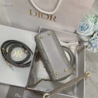 Dior Women CD Mini Lady Dior Bag Gray Cannage Lambskin (2)