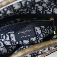 Dior Women Dior Wicker Basket Bag Blue Dior Oblique Jacquard and Natural Wicker (1)