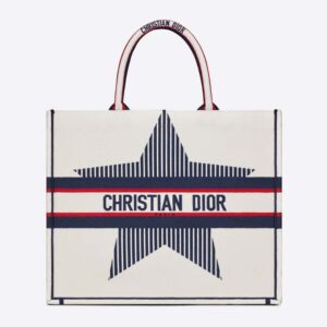 Dior Women Dioralps Dior Book Tote White Three-Tone Embroidery