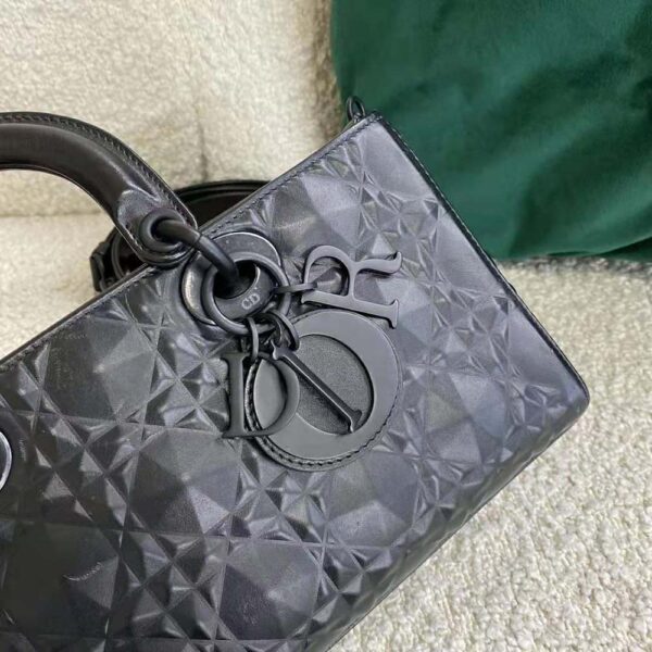 Dior Women Lady D-Joy Bag Black Cannage Calfskin with Diamond Motif (5)