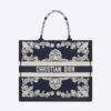 Dior Women Large Dior Book Tote Blue and White Cornely-Effect Embroidery