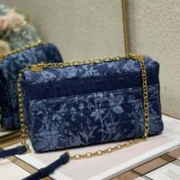 Dior Women Large Dior Caro Bag Blue Dior Flowers Cannage Denim (1)