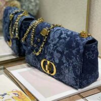 Dior Women Large Dior Caro Bag Blue Dior Flowers Cannage Denim (1)