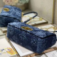 Dior Women Large Dior Caro Bag Blue Dior Flowers Cannage Denim (1)