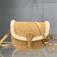 Dior Women Medium Dior Bobby Bag Camel-Colored Shearling (1)