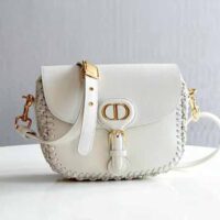 Dior Women Medium Dior Bobby Bag Grained Calfskin with Whipstitched Seams-white (1)