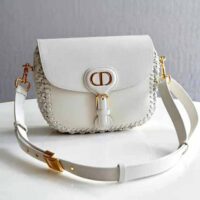 Dior Women Medium Dior Bobby Bag Grained Calfskin with Whipstitched Seams-white (1)