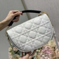 Dior Women Medium Dior Vibe Hobo Bag White Cannage Lambskin (1)