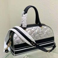 Dior Women Medium Dior Vibe Zip Bowling Bag Black and Silver Padded Dior etoile Calfskin (1)