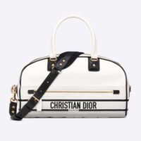 Dior Women Medium Dior Vibe Zip Bowling Bag White Smooth Calfskin (1)