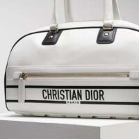 Dior Women Medium Dior Vibe Zip Bowling Bag White Smooth Calfskin (1)