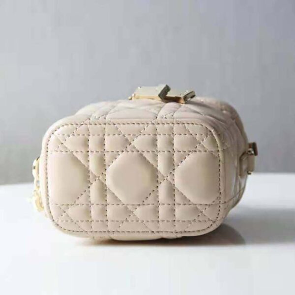 Dior Women Micro Lady Dior Vanity Case Cannage Lambskin-beige (6)