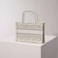 Dior Women Mini Dior Book Tote Gold-Tone Dior Oblique Embroidery (1)