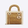 Dior Women Mini Lady Dior Bag Camel-Colored Cannage Shearling