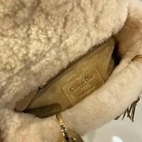 Dior Women Mini Lady Dior Bag Camel-Colored Cannage Shearling (1)