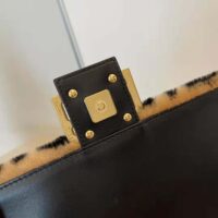 Fendi Women Baguette Brown Sheepskin Bag