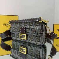 Fendi Women Baguette Embroidered FF Fabric Bag (1)