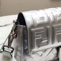 Fendi Women Baguette Fendi Prints On Leather Bag-silver (1)