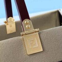 Fendi Women Fendi Sunshine Medium Beige Canvas Bag (1)