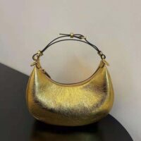 Fendi Women Fendigraphy Small Gold Laminated Leather Bag (1)