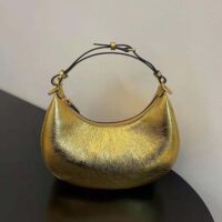 Fendi Women Fendigraphy Small Gold Laminated Leather Bag (1)