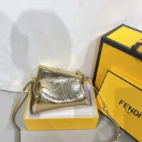 Fendi Women First Small Gold Laminated Leather Bag (1)