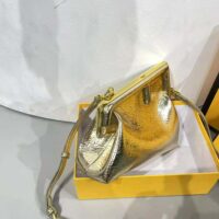 Fendi Women First Small Gold Laminated Leather Bag (1)