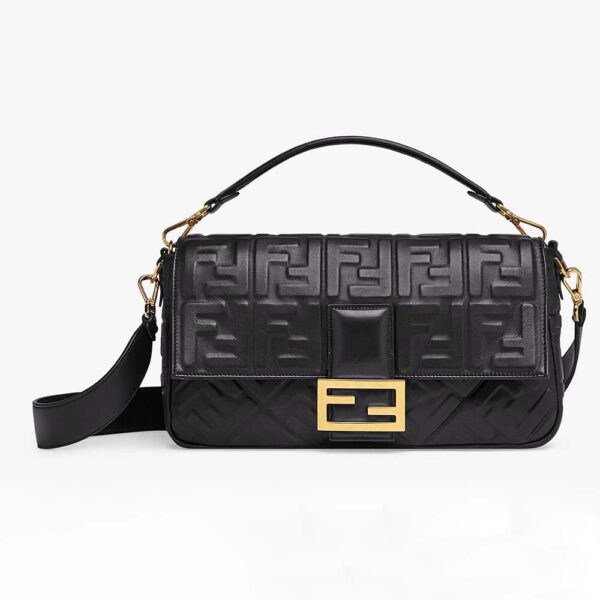 Fendi Women Iconic Large Baguette Leather Bag-Black (1)