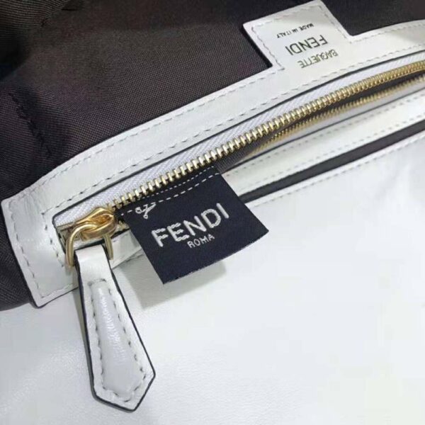 Fendi Women Iconic Large Baguette Leather Bag-White (6)