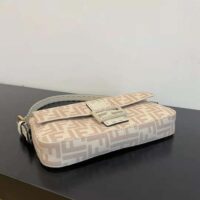 Fendi Women Medium Baguette 1997 Beige FF Wool Bag (1)